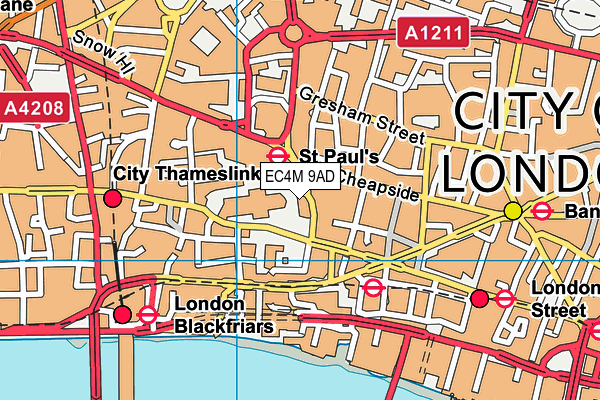 EC4M 9AD map - OS VectorMap District (Ordnance Survey) EC4M 9AD map - OS VectorMap District (Ordnance Survey)