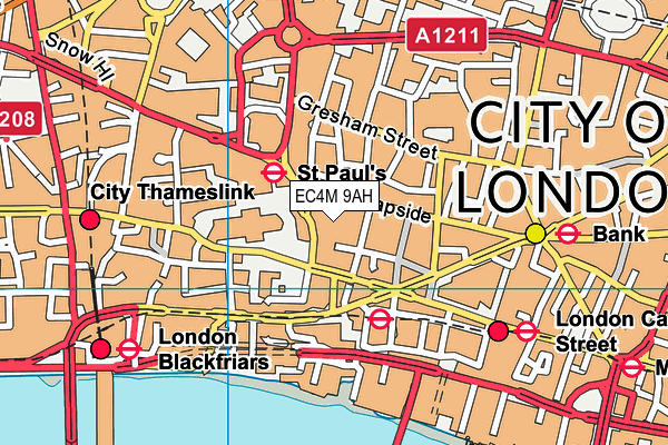 EC4M 9AH map - OS VectorMap District (Ordnance Survey) EC4M 9AH map - OS VectorMap District (Ordnance Survey)