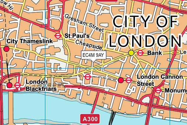 EC4M 9AY map - OS VectorMap District (Ordnance Survey) EC4M 9AY map - OS VectorMap District (Ordnance Survey)