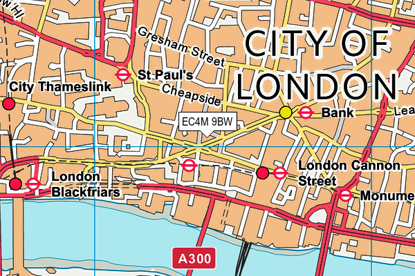 EC4M 9BW map - OS VectorMap District (Ordnance Survey) EC4M 9BW map - OS VectorMap District (Ordnance Survey)