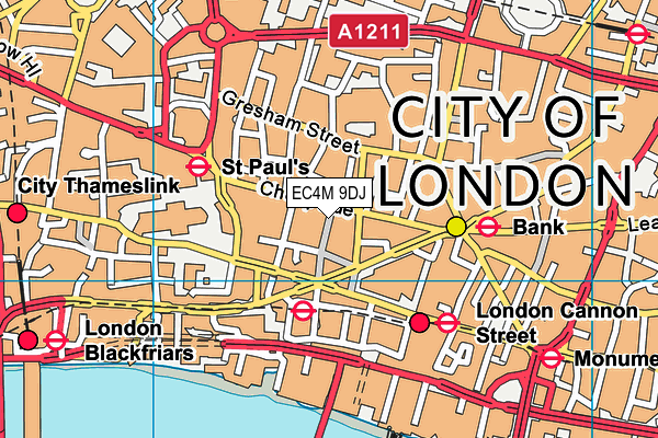 EC4M 9DJ map - OS VectorMap District (Ordnance Survey) EC4M 9DJ map - OS VectorMap District (Ordnance Survey)