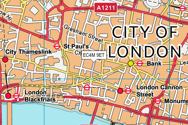 EC4M 9ET map - OS VectorMap District (Ordnance Survey) EC4M 9ET map - OS VectorMap District (Ordnance Survey)