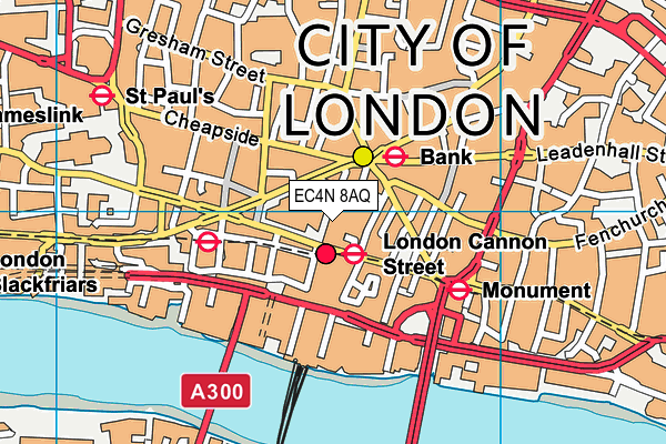 EC4N 8AQ map - OS VectorMap District (Ordnance Survey) EC4N 8AQ map - OS VectorMap District (Ordnance Survey)
