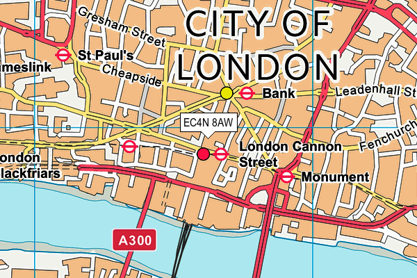 EC4N 8AW map - OS VectorMap District (Ordnance Survey)