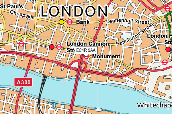 EC4R 9AA map - OS VectorMap District (Ordnance Survey) EC4R 9AA map - OS VectorMap District (Ordnance Survey)