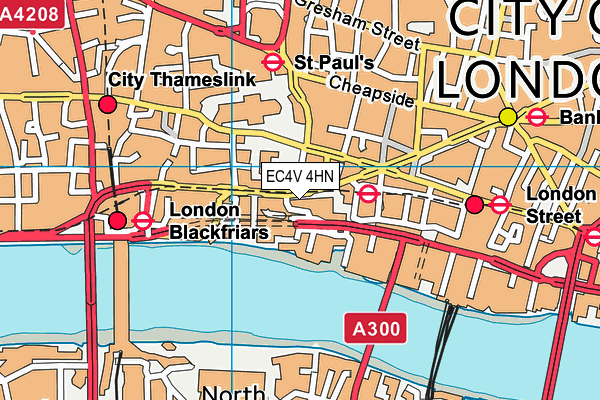 EC4V 4HN map - OS VectorMap District (Ordnance Survey) EC4V 4HN map - OS VectorMap District (Ordnance Survey)