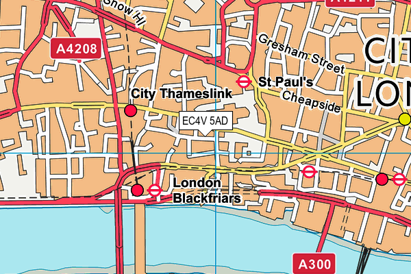 EC4V 5AD map - OS VectorMap District (Ordnance Survey) EC4V 5AD map - OS VectorMap District (Ordnance Survey)