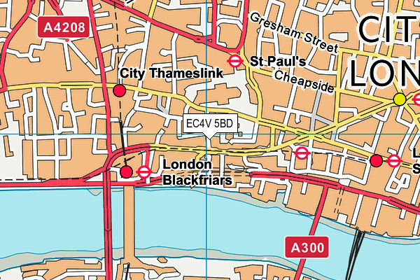 EC4V 5BD map - OS VectorMap District (Ordnance Survey) EC4V 5BD map - OS VectorMap District (Ordnance Survey)
