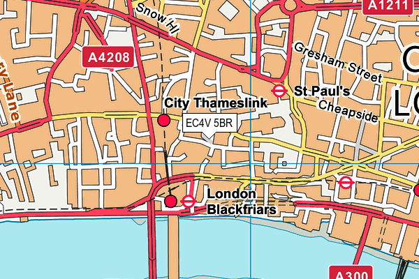 EC4V 5BR map - OS VectorMap District (Ordnance Survey)