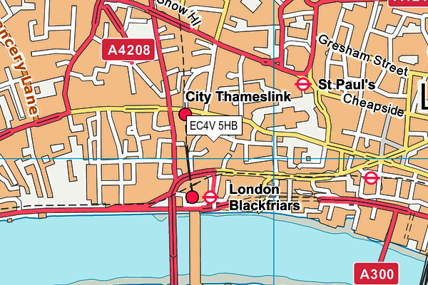 EC4V 5HB map - OS VectorMap District (Ordnance Survey) EC4V 5HB map - OS VectorMap District (Ordnance Survey)