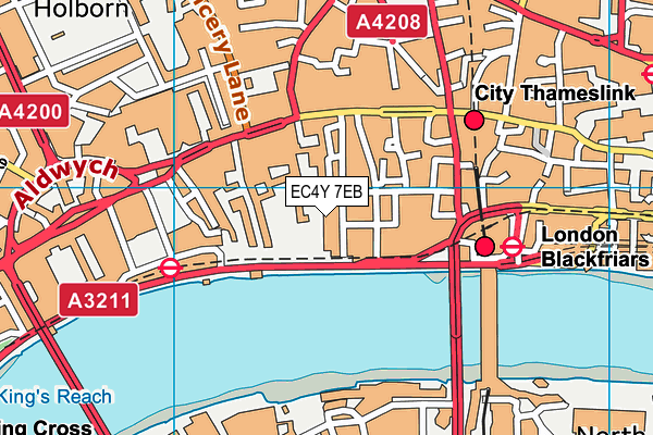 EC4Y 7EB map - OS VectorMap District (Ordnance Survey)