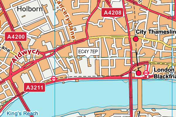 EC4Y 7EP map - OS VectorMap District (Ordnance Survey)