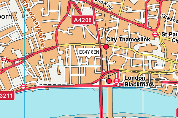 EC4Y 8EN map - OS VectorMap District (Ordnance Survey)
