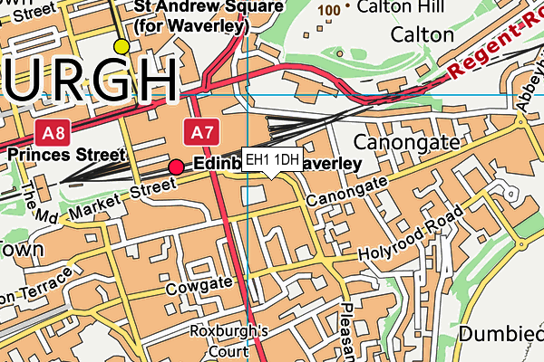 EH1 1DH map - OS VectorMap District (Ordnance Survey) EH1 1DH map - OS VectorMap District (Ordnance Survey)