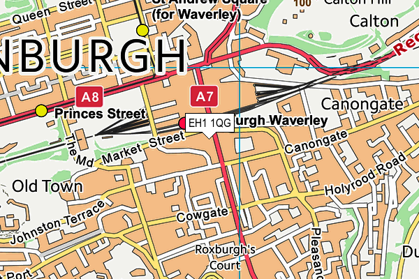 EH1 1QG map - OS VectorMap District (Ordnance Survey) EH1 1QG map - OS VectorMap District (Ordnance Survey)