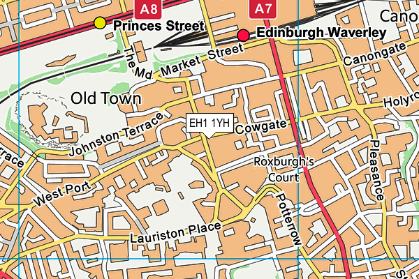 EH1 1YH map - OS VectorMap District (Ordnance Survey) EH1 1YH map - OS VectorMap District (Ordnance Survey)