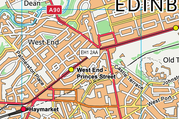 EH1 2AA map - OS VectorMap District (Ordnance Survey) EH1 2AA map - OS VectorMap District (Ordnance Survey)