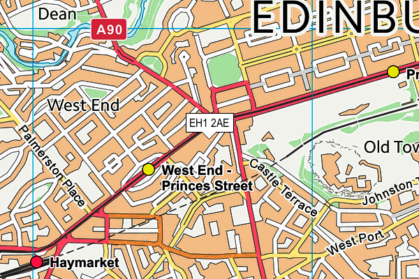 EH1 2AE map - OS VectorMap District (Ordnance Survey) EH1 2AE map - OS VectorMap District (Ordnance Survey)