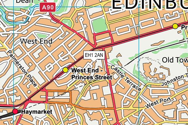 EH1 2AN map - OS VectorMap District (Ordnance Survey) EH1 2AN map - OS VectorMap District (Ordnance Survey)
