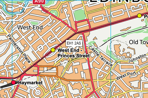 EH1 2AS map - OS VectorMap District (Ordnance Survey) EH1 2AS map - OS VectorMap District (Ordnance Survey)