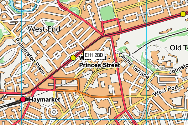 EH1 2BD map - OS VectorMap District (Ordnance Survey) EH1 2BD map - OS VectorMap District (Ordnance Survey)