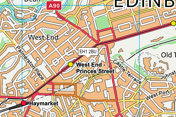 EH1 2BU map - OS VectorMap District (Ordnance Survey) EH1 2BU map - OS VectorMap District (Ordnance Survey)