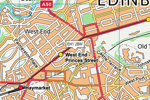 EH1 2BW map - OS VectorMap District (Ordnance Survey) EH1 2BW map - OS VectorMap District (Ordnance Survey)