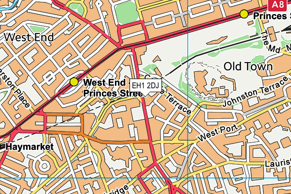 EH1 2DJ map - OS VectorMap District (Ordnance Survey) EH1 2DJ map - OS VectorMap District (Ordnance Survey)