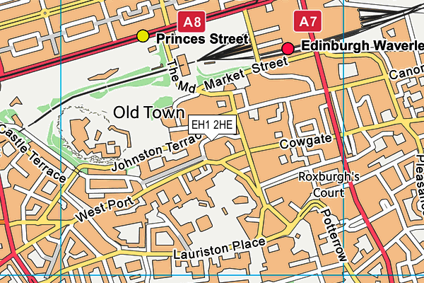EH1 2HE map - OS VectorMap District (Ordnance Survey) EH1 2HE map - OS VectorMap District (Ordnance Survey)