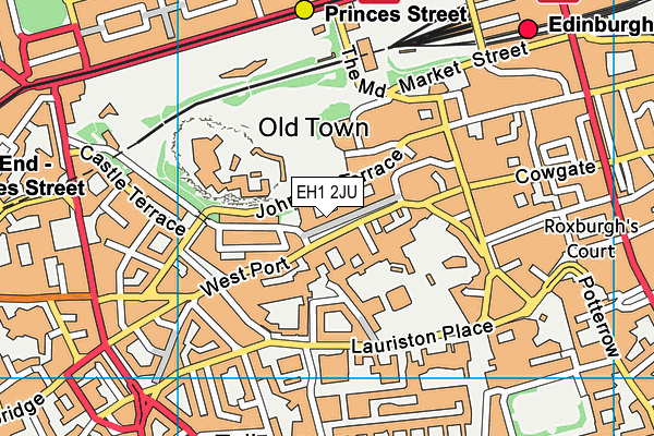 EH1 2JU map - OS VectorMap District (Ordnance Survey) EH1 2JU map - OS VectorMap District (Ordnance Survey)