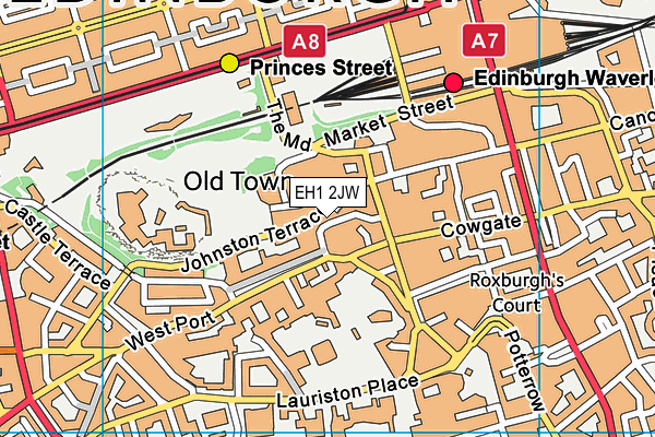 EH1 2JW map - OS VectorMap District (Ordnance Survey) EH1 2JW map - OS VectorMap District (Ordnance Survey)