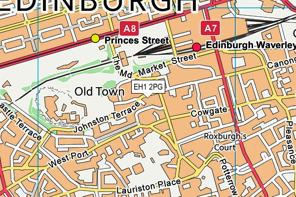 EH1 2PG map - OS VectorMap District (Ordnance Survey) EH1 2PG map - OS VectorMap District (Ordnance Survey)