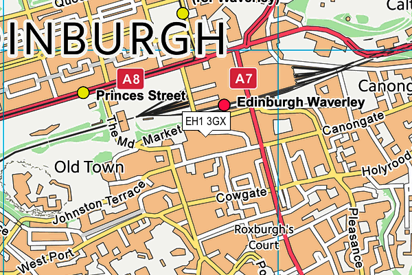 EH1 3GX map - OS VectorMap District (Ordnance Survey)