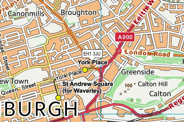 EH1 3JU map - OS VectorMap District (Ordnance Survey)