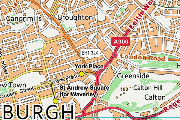 EH1 3JX map - OS VectorMap District (Ordnance Survey)