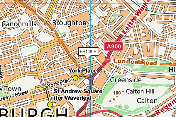EH1 3LH map - OS VectorMap District (Ordnance Survey)