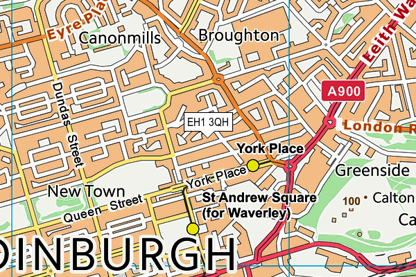 EH1 3QH map - OS VectorMap District (Ordnance Survey)