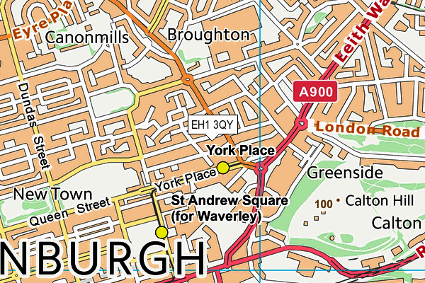 EH1 3QY map - OS VectorMap District (Ordnance Survey)