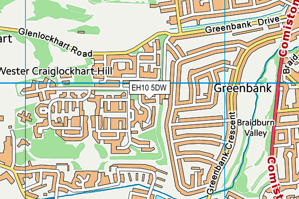 EH10 5DW map - OS VectorMap District (Ordnance Survey) EH10 5DW map - OS VectorMap District (Ordnance Survey)