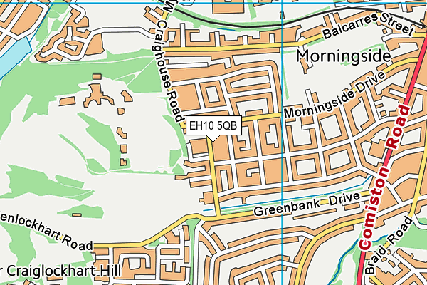 EH10 5QB map - OS VectorMap District (Ordnance Survey) EH10 5QB map - OS VectorMap District (Ordnance Survey)