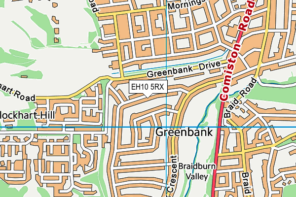 EH10 5RX map - OS VectorMap District (Ordnance Survey) EH10 5RX map - OS VectorMap District (Ordnance Survey)