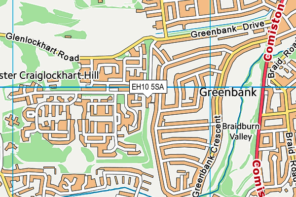 EH10 5SA map - OS VectorMap District (Ordnance Survey) EH10 5SA map - OS VectorMap District (Ordnance Survey)