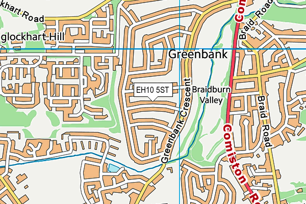 EH10 5ST map - OS VectorMap District (Ordnance Survey) EH10 5ST map - OS VectorMap District (Ordnance Survey)