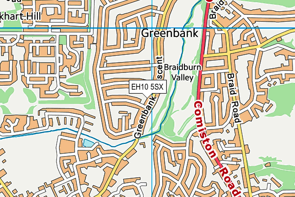 EH10 5SX map - OS VectorMap District (Ordnance Survey) EH10 5SX map - OS VectorMap District (Ordnance Survey)