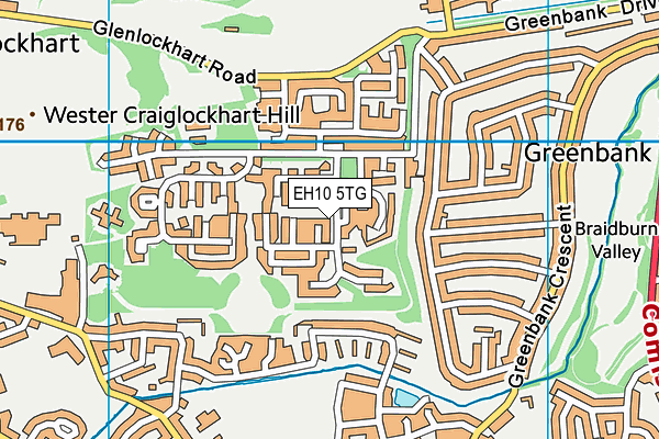 EH10 5TG map - OS VectorMap District (Ordnance Survey) EH10 5TG map - OS VectorMap District (Ordnance Survey)