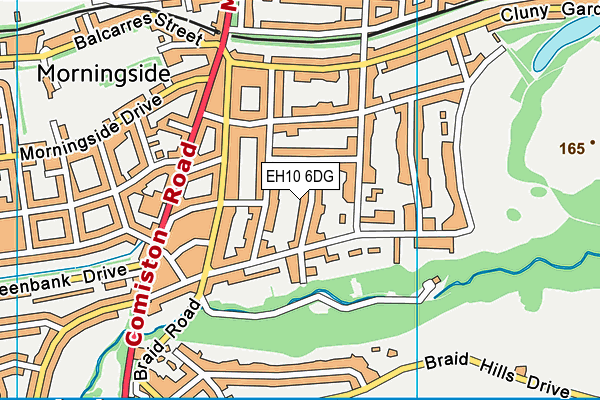 EH10 6DG map - OS VectorMap District (Ordnance Survey)