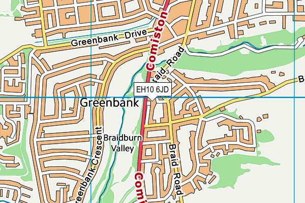 EH10 6JD map - OS VectorMap District (Ordnance Survey) EH10 6JD map - OS VectorMap District (Ordnance Survey)