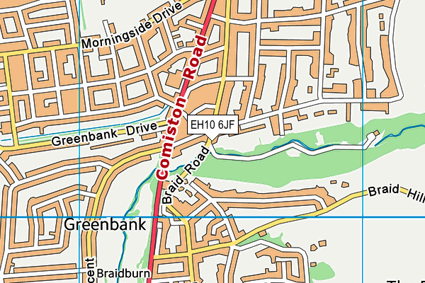EH10 6JF map - OS VectorMap District (Ordnance Survey)
