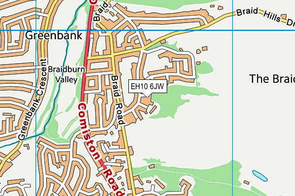 EH10 6JW map - OS VectorMap District (Ordnance Survey) EH10 6JW map - OS VectorMap District (Ordnance Survey)