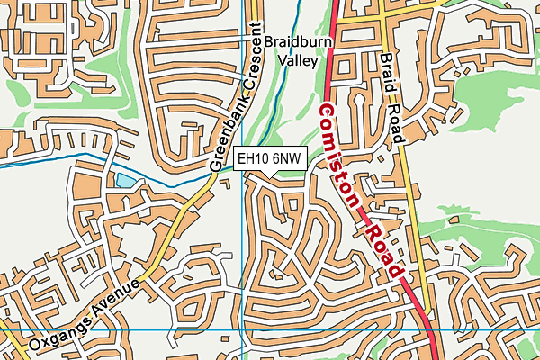EH10 6NW map - OS VectorMap District (Ordnance Survey)